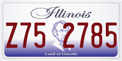 IL license plate Z752785