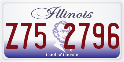 IL license plate Z752796