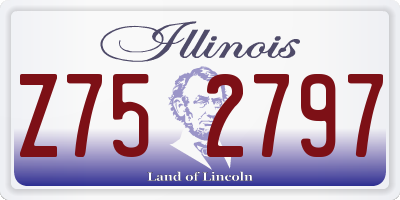 IL license plate Z752797