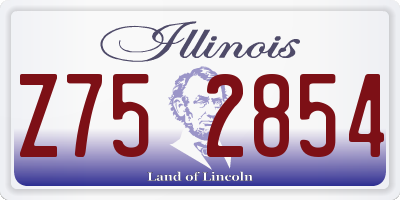 IL license plate Z752854