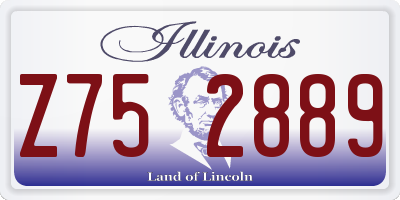 IL license plate Z752889