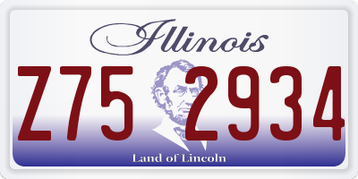 IL license plate Z752934