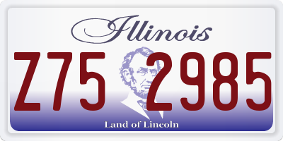 IL license plate Z752985