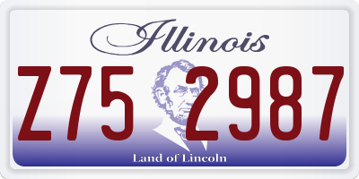 IL license plate Z752987