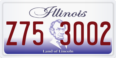 IL license plate Z753002