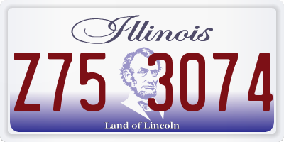 IL license plate Z753074