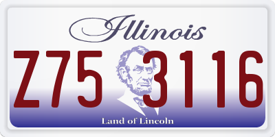 IL license plate Z753116