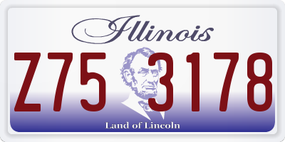 IL license plate Z753178