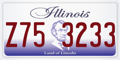 IL license plate Z753233
