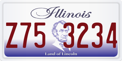 IL license plate Z753234