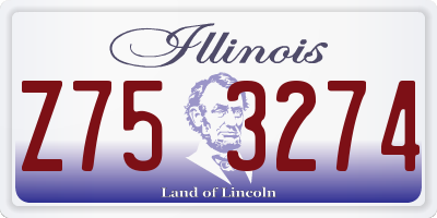 IL license plate Z753274