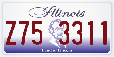 IL license plate Z753311