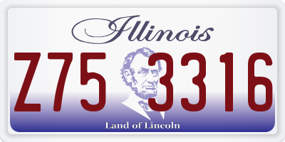 IL license plate Z753316