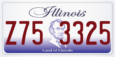 IL license plate Z753325