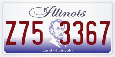 IL license plate Z753367