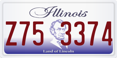 IL license plate Z753374