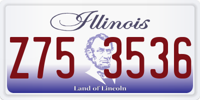 IL license plate Z753536