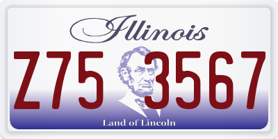 IL license plate Z753567