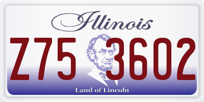 IL license plate Z753602