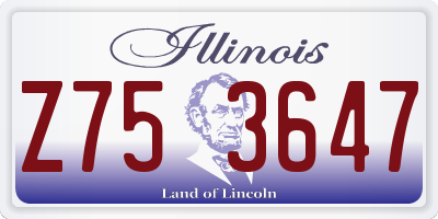 IL license plate Z753647