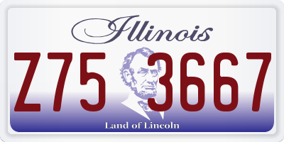 IL license plate Z753667