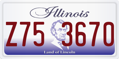 IL license plate Z753670