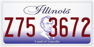 IL license plate Z753672