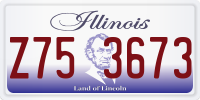 IL license plate Z753673