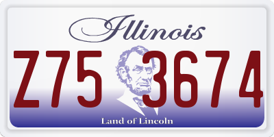 IL license plate Z753674