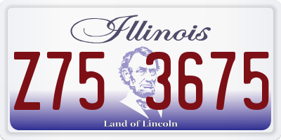 IL license plate Z753675