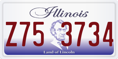 IL license plate Z753734