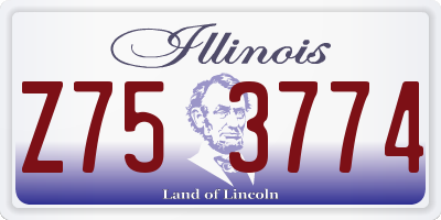 IL license plate Z753774