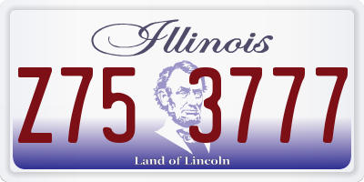IL license plate Z753777