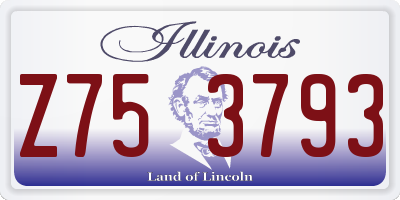 IL license plate Z753793