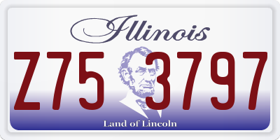 IL license plate Z753797