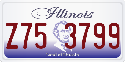 IL license plate Z753799