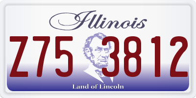 IL license plate Z753812
