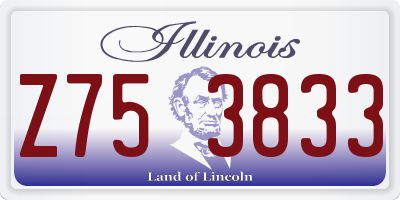 IL license plate Z753833