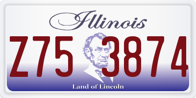 IL license plate Z753874