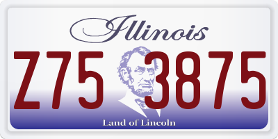 IL license plate Z753875