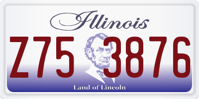 IL license plate Z753876