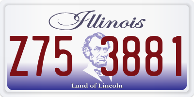 IL license plate Z753881
