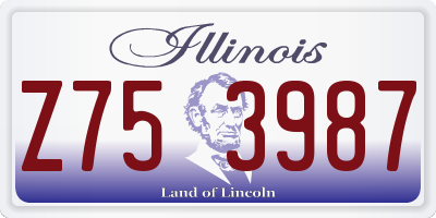 IL license plate Z753987
