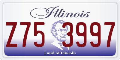 IL license plate Z753997