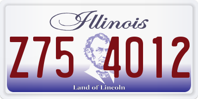 IL license plate Z754012
