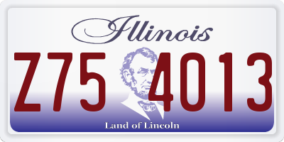 IL license plate Z754013