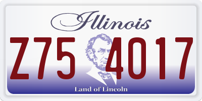 IL license plate Z754017