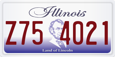 IL license plate Z754021