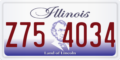 IL license plate Z754034