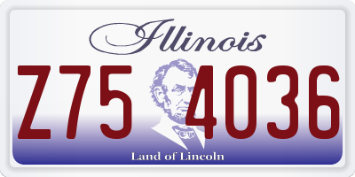 IL license plate Z754036